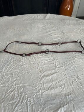 Women’s Red Ring-Link Leather Waist Chain Belt M
